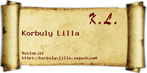 Korbuly Lilla névjegykártya